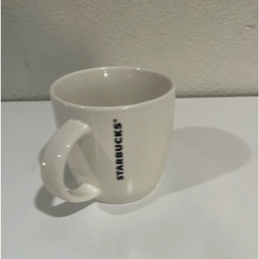 STARBUCKS Coffee Mug Green Siren Mermaid Ceramic White Barrel Cup 14 oz 2017